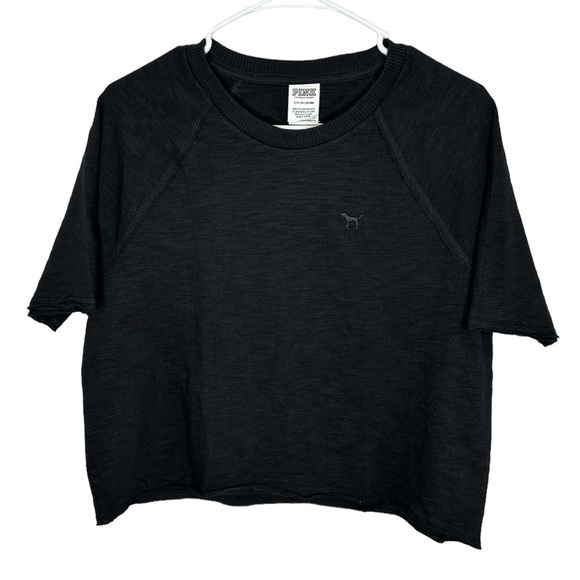 PINK Victoria's Secret Tops - PINK Victoria's Secret Black Cropped T-Shirt NWT